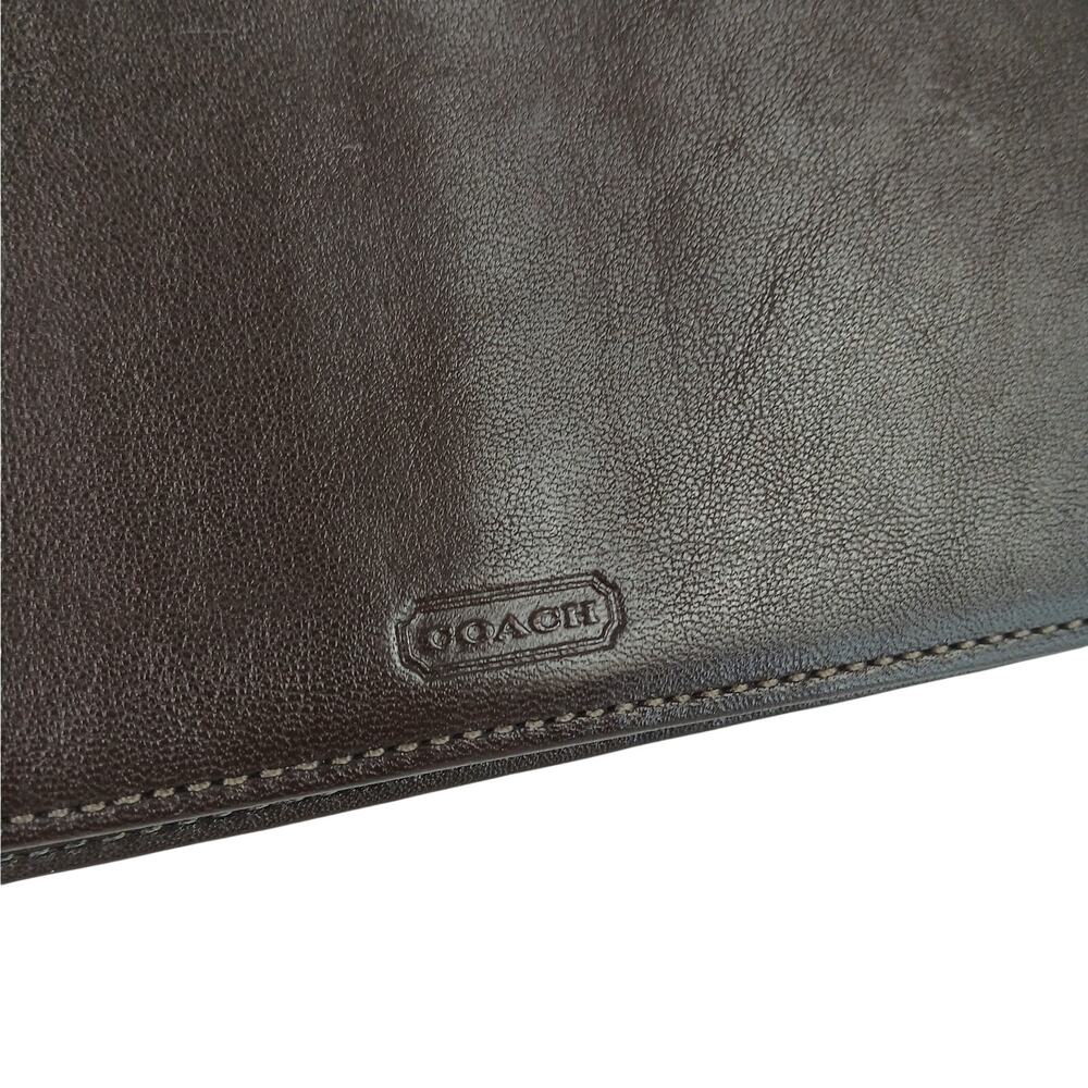 Coach VTG Y2K Soho Dark Brown Leather Buckle Wallet Checkbook Silver Hardware480 - Picture 7 of 8